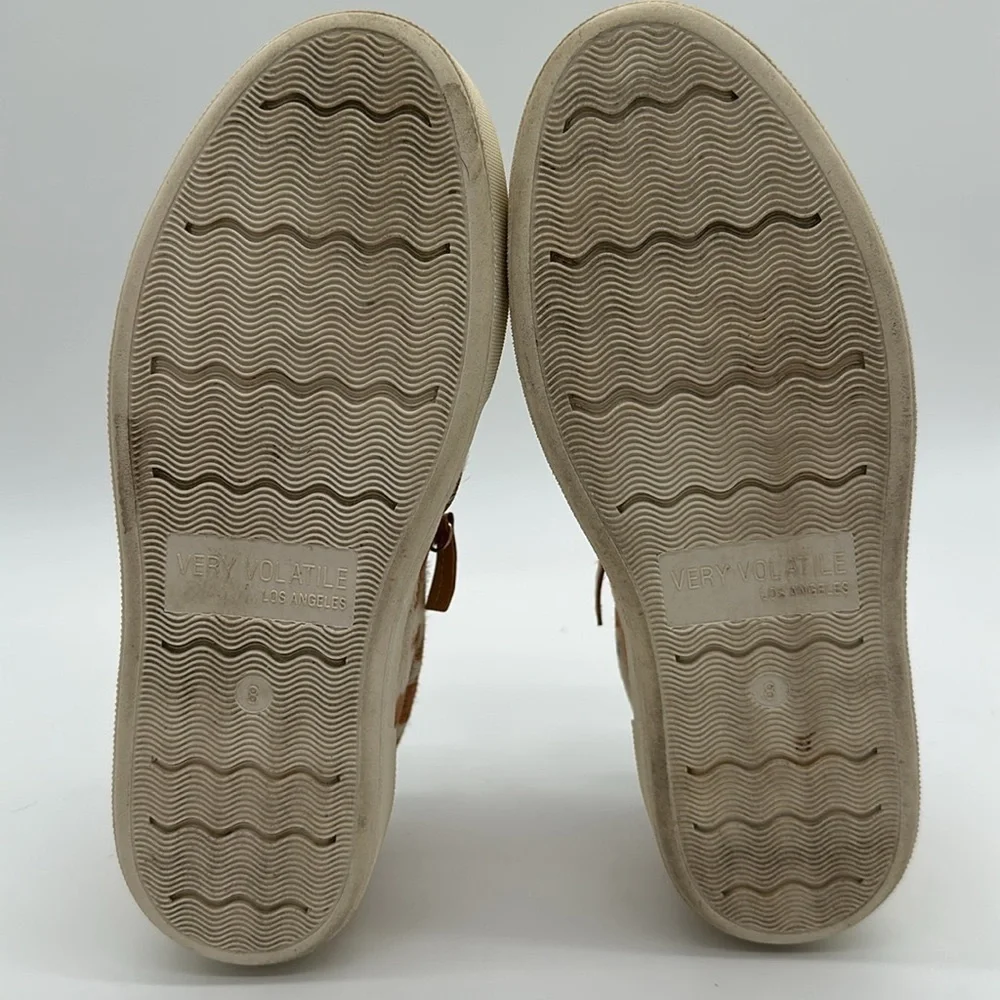 Very Volatile Animal Print Natural Tumble Hide Zip Up Slip On Shoes W Size 8.0